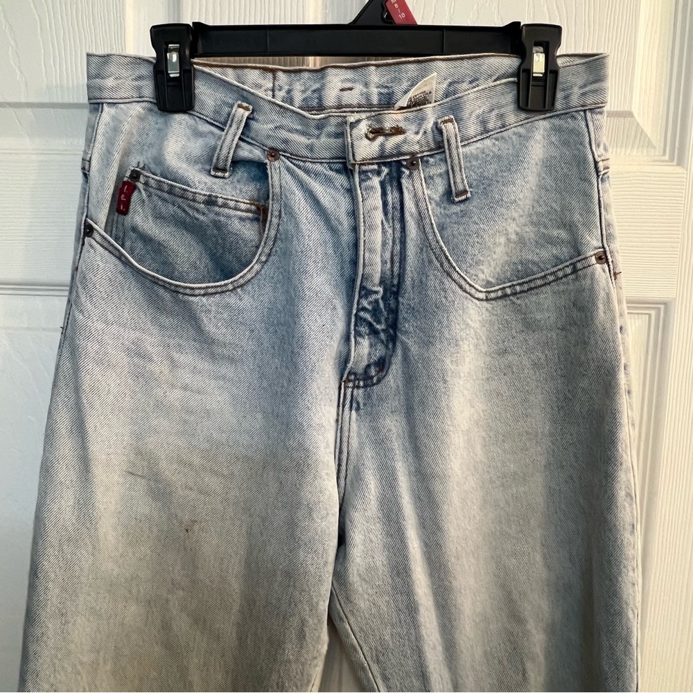 LEI Light Blue Womens Mom Jeans Waist 30 Hips 36-37 High Rise 12” Size Med Taper